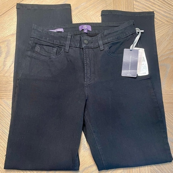 NWT NYDJ Marilyn Straight Leg Washed Black Jeans petite - Picture 6 of 12